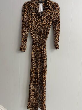 Alice + Olivia Leopard-Print Maxi Dress in Brown and Black